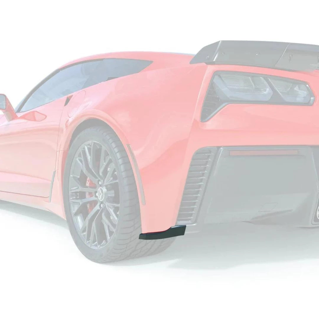 An opaque render of a C7 Corvette Z06 with a Rear Fascia Extension highlight on it