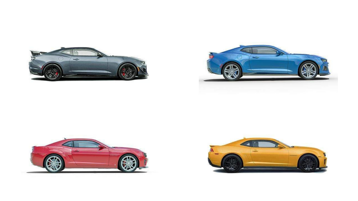 Four generations of Camaro ZL1s starting from 2010