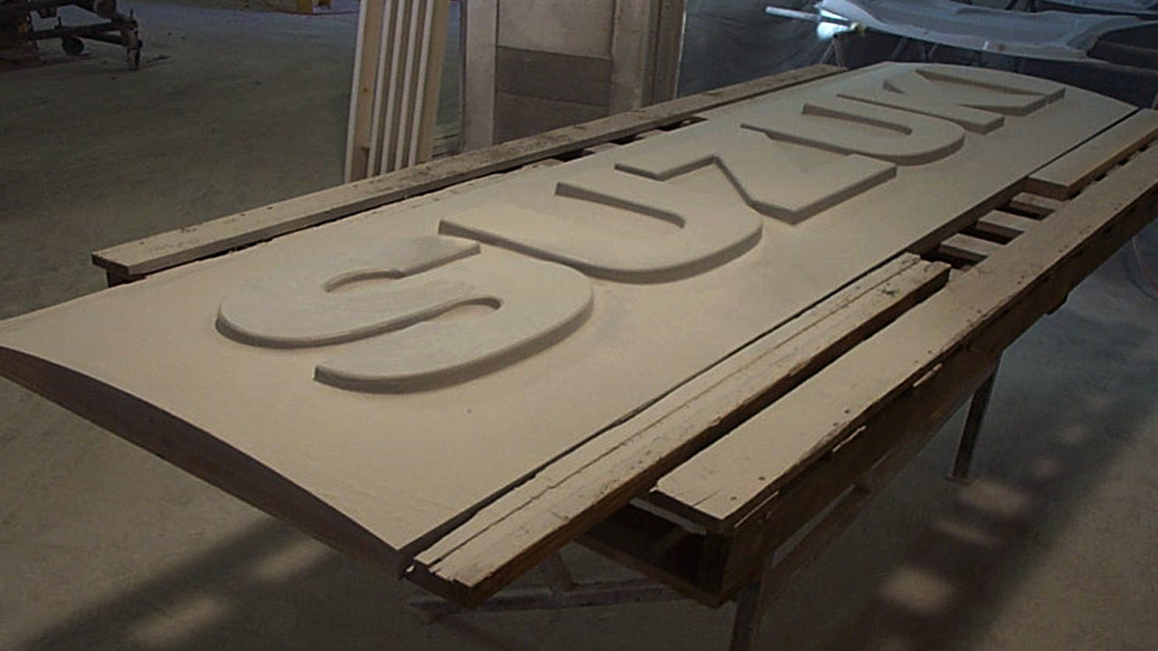 A mold of the Suzuki sign