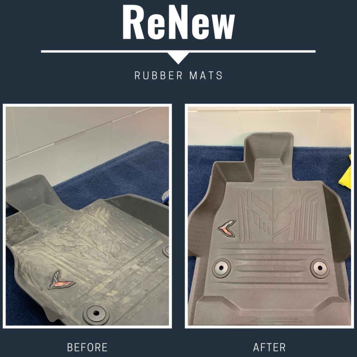 ACS Composite C8 Coupe Protective Cargo Liner Kit with Corvette Crossed Flag and Jake Skull logos, SKU 50-4-053