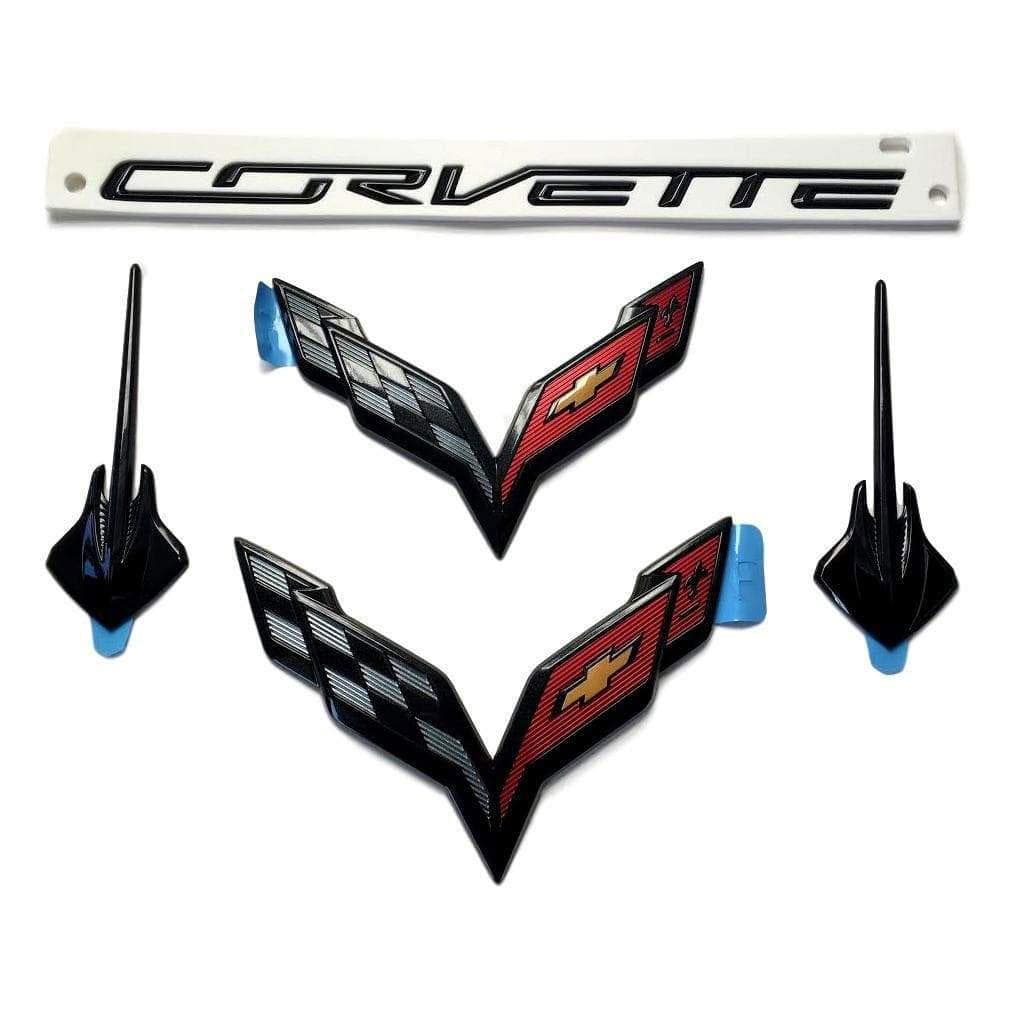 C7 Black Out Carbon Flash Stingray Emblem Kit