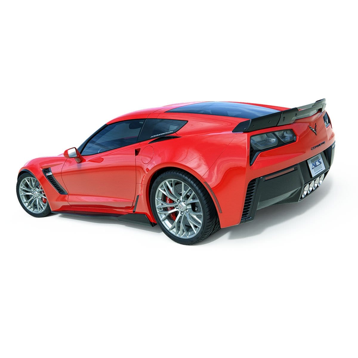 ACS C7 Corvette 5VM Rocker Winglet in Carbon Flash Black (SKU: 45-4-261) for ZR1, Z06, Grand Sport, & Stingray - durable PC composite material