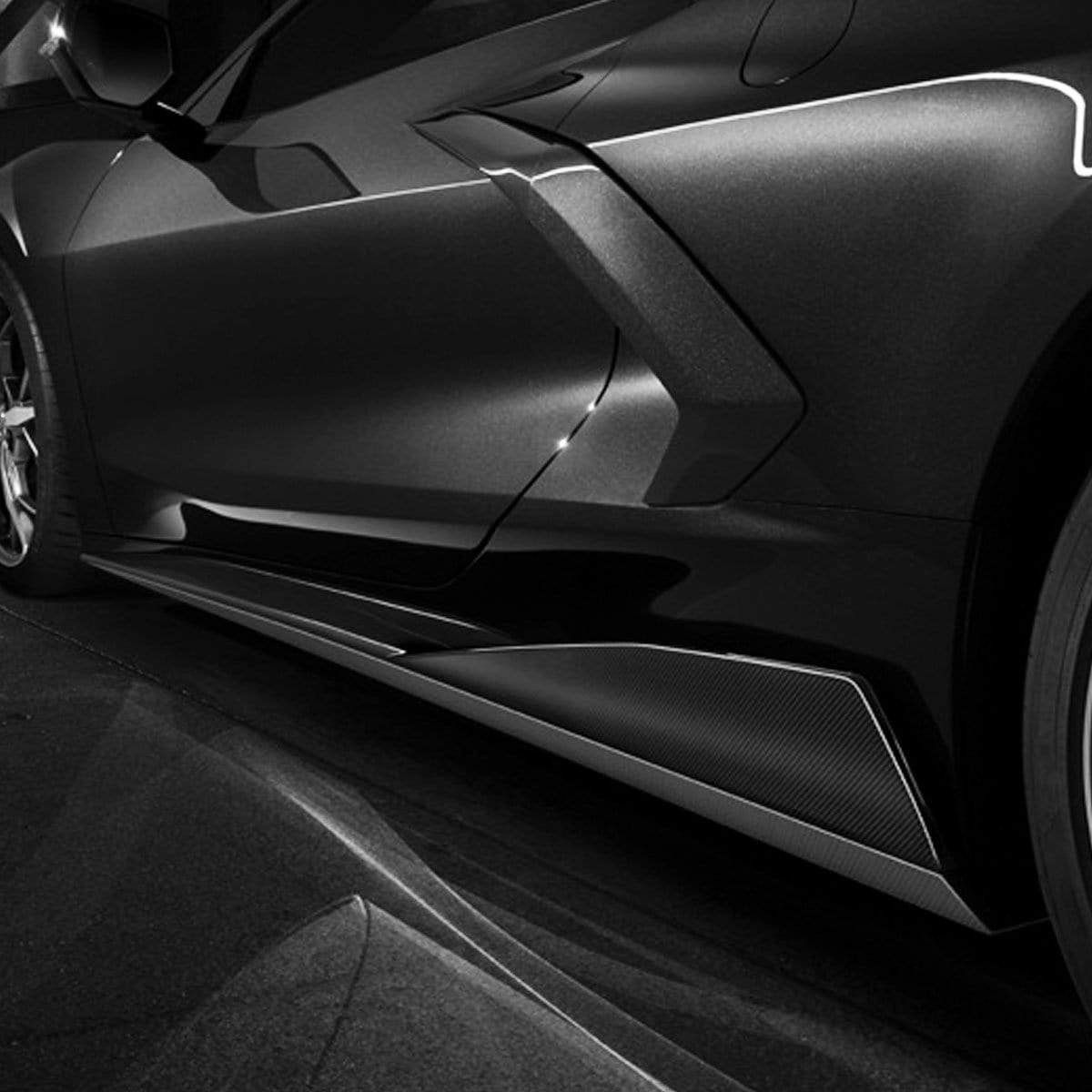 ACS Composite C8 Visible Carbon Fiber 5VM Package (SKU nan) for Corvette Stingray - Front Splitter and Side Rockers with integrated winglets