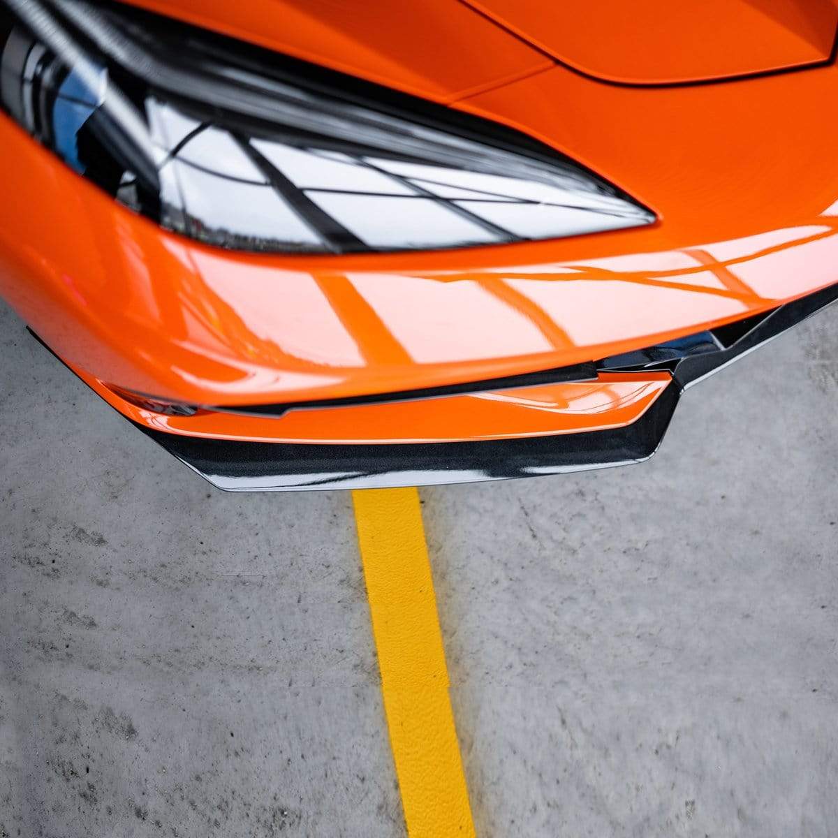 ACS Composite C8 1VM Front Lip Splitter in Carbon Flash Black for C8 Corvette Stingray, SKU 50-4-021