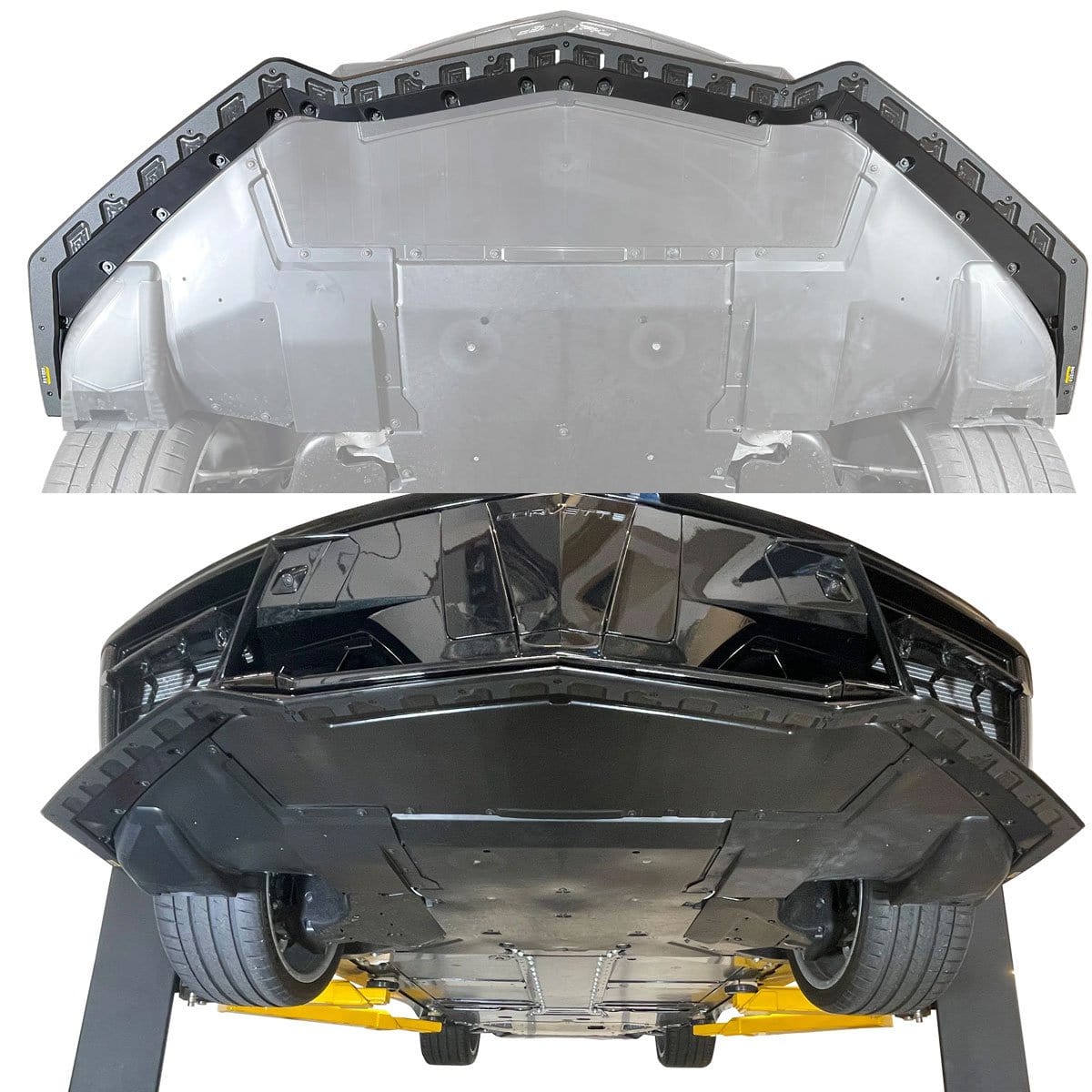 ACS Composite C8 5VM Scrape Armor skid plate for Corvette Stingray, SKU 50-4-106, protects front splitter from scrapes and damage