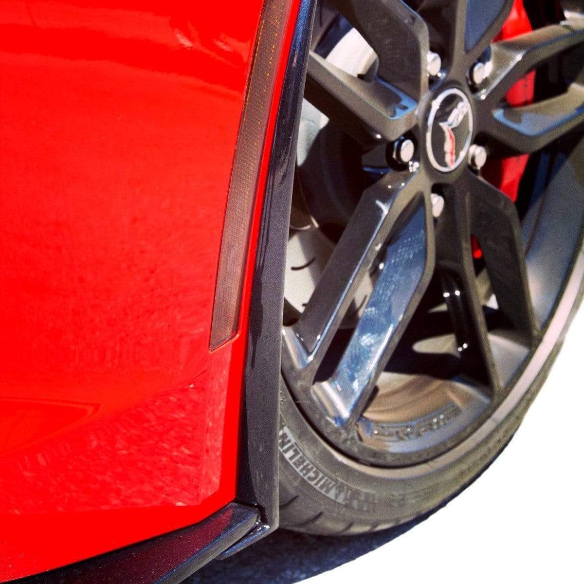 ACS-C7 Front Wheel Deflectors for C7 Corvette Stingray (45-4-007) - Carbon Flash Metallic Black Finish - Improves Aerodynamics, Brake Cooling, and Reduces Dust Buildup.