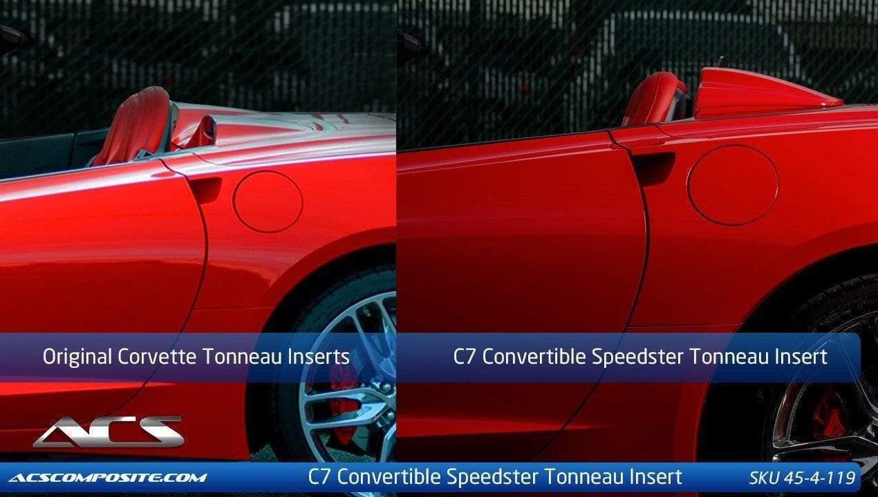 C7 Corvette Speedster Tonneau Insert w/ Windscreen in Gloss Black [45-4-119]G1B - ACS Composite Tonneau Cover reduces air turbulence and enhances top-down driving experience.