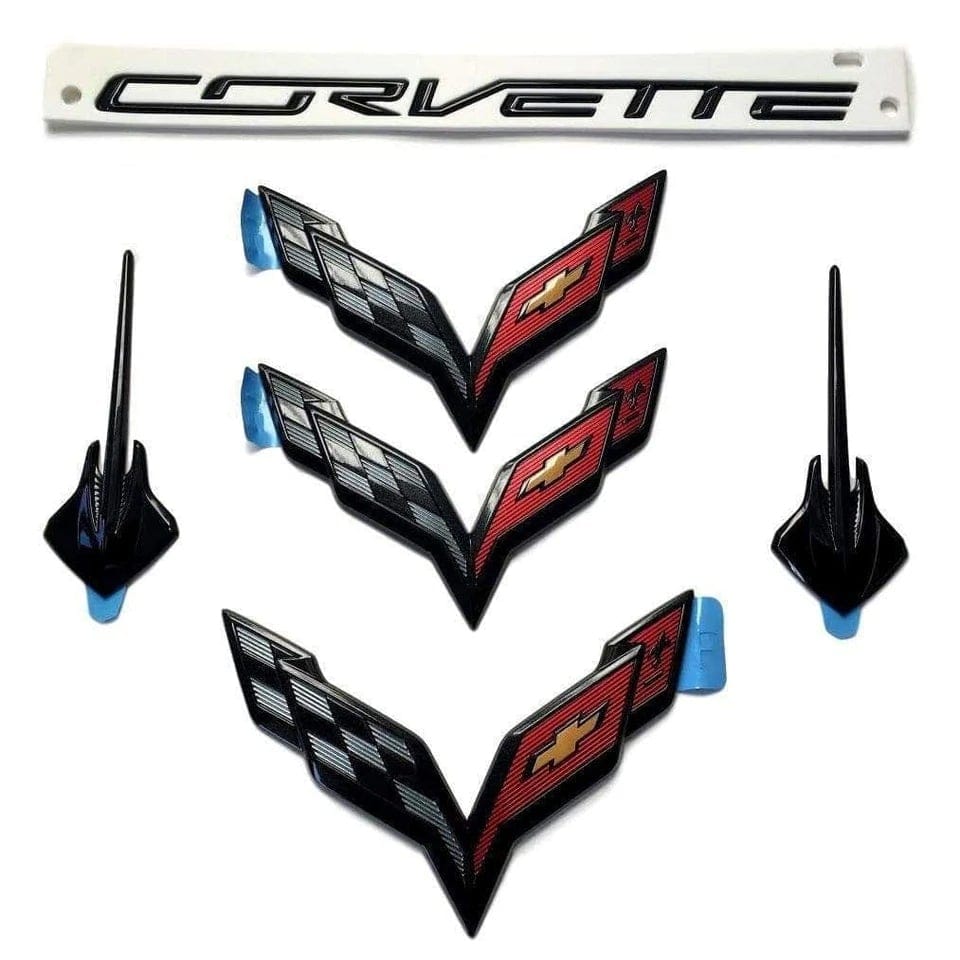 C7 Black Out Carbon Flash Stingray Emblem Kit