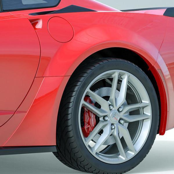 ACS Composite C7 Corvette Stingray Coupe Rear Widebody Conversion Kit in PRM finish, SKU 45-4-023, accommodating 20x12 wheels with 335-25-20 tires.