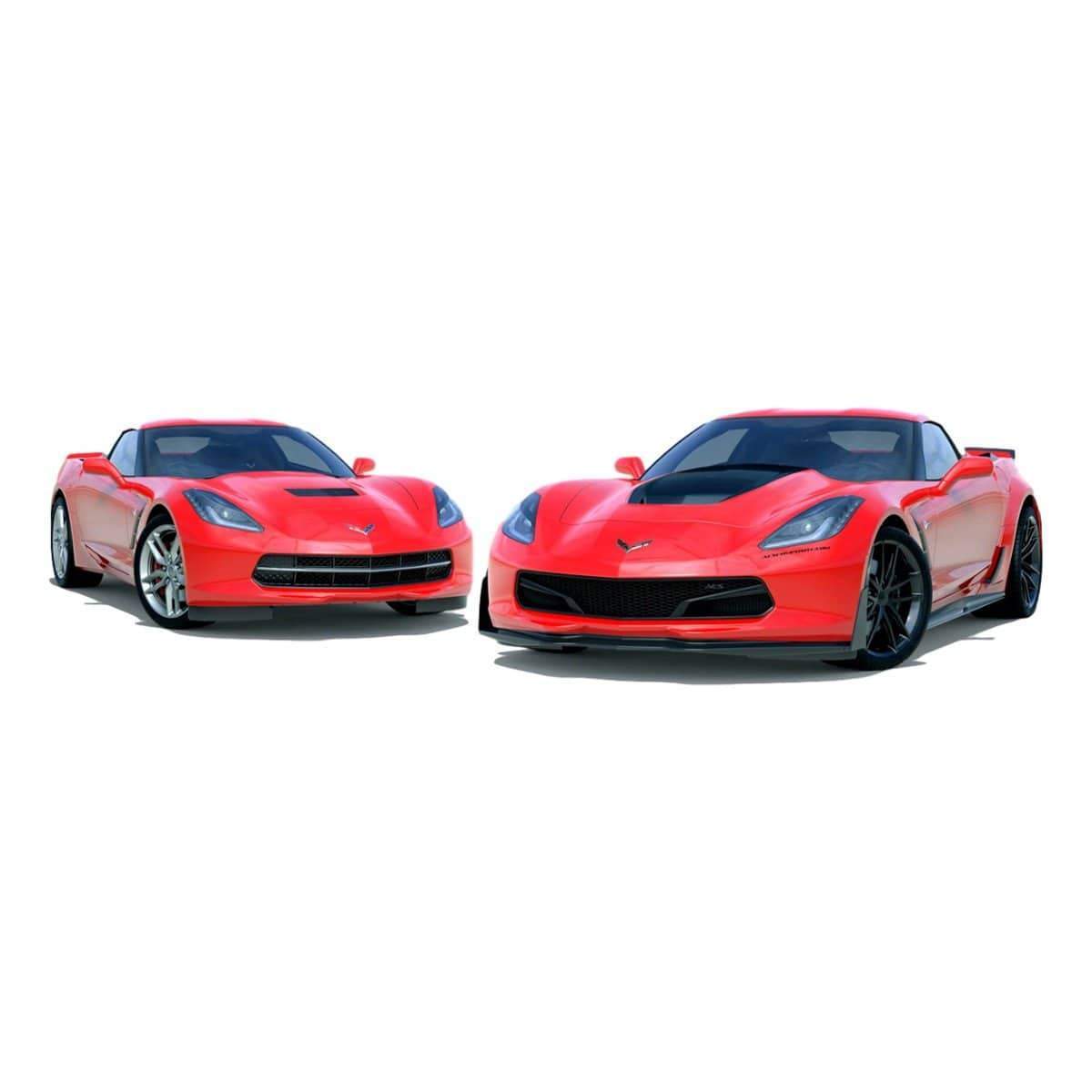 ACS Composite C7 Corvette Stingray Coupe Rear Widebody Conversion Kit with Z06 Scoop, SKU 45-4-073.