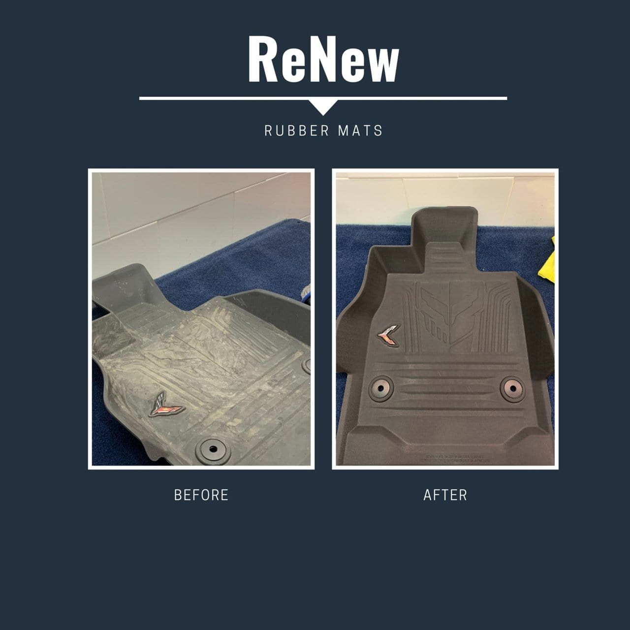 ACS Composite C8 All Weather Jake Floor Mats in Jet Black with Crossed Flag and Jake Logo, SKU 50-4-049