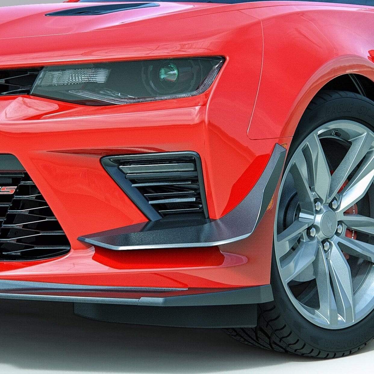 ACS Composite SS Canards for Camaro 2016-2018 in Gloss & 1LE Black finish, SKU 48-4-085, generate downforce for improved grip & faster cornering.