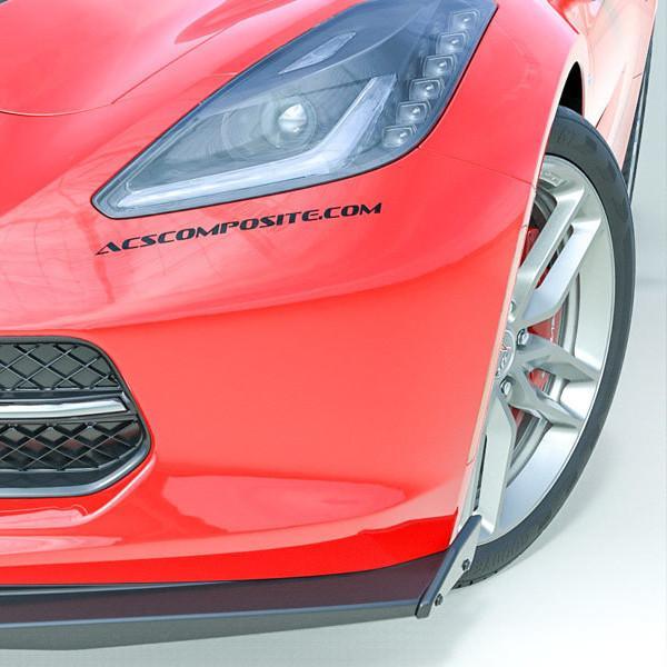 ACS Composite Stage 2 Deflectors for C7 Corvette ZR1, Z06, Grand Sport, & Stingray in Carbon Flash Black - SKU 45-4-077 - Splitter Upgrade