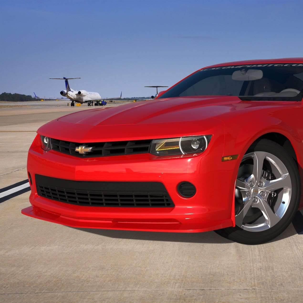 ACS Composite T5 Splitter in Satin Black for 2014-2015 Camaro LS LT RS V6 (46-4-013 SBK) - Improves Aerodynamics and Style.