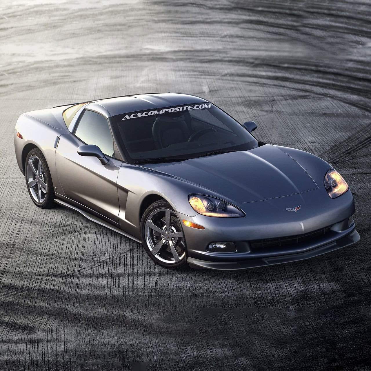 ACS Composite Zero6 Front Splitter for C6 Corvette in Carbon Flash Metallic Black, SKU 27-4-038
