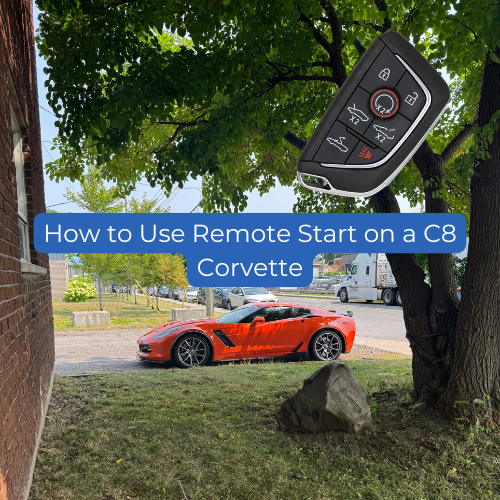 How can I remotely start my C8 Corvette using the key fob?