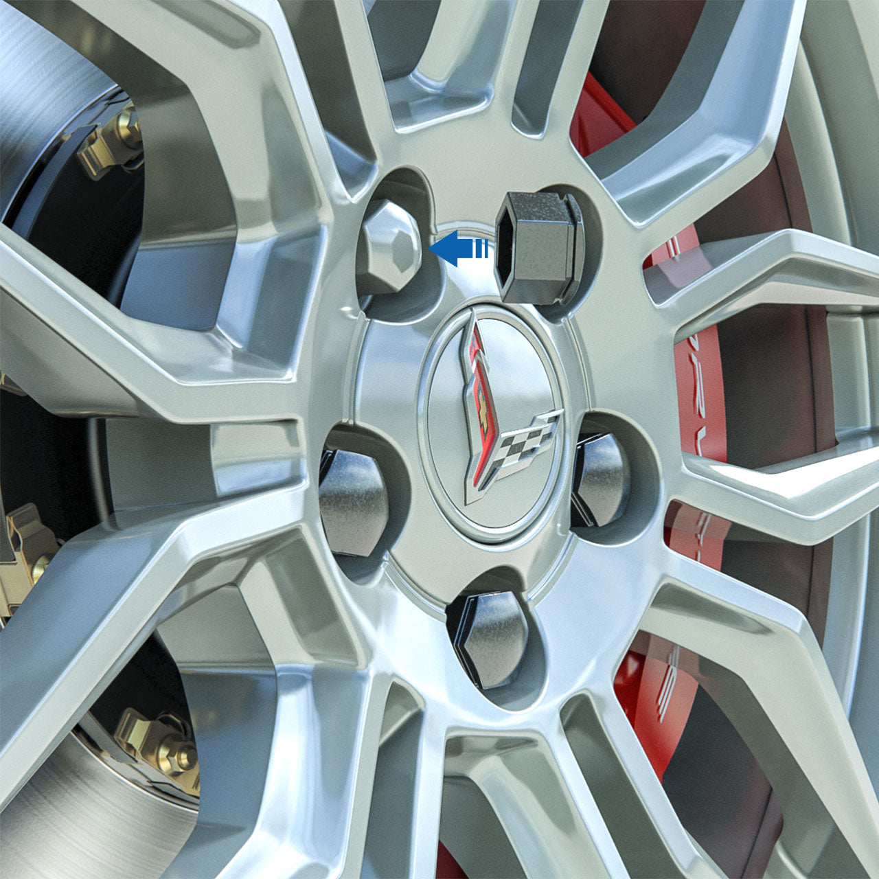 C8 CFZ PC Black Wheel Lug Nut Covers