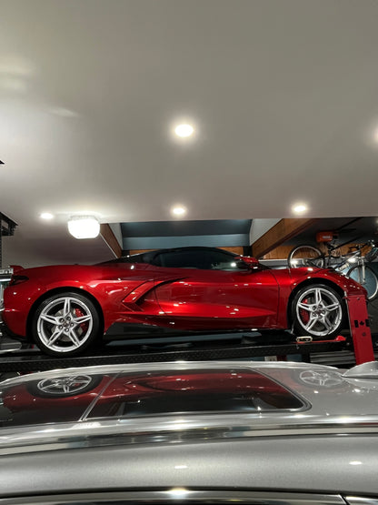 Larry Goldbergers 2024 Corvette Stingray 3LT in red-mist-metallic-tintcoat
