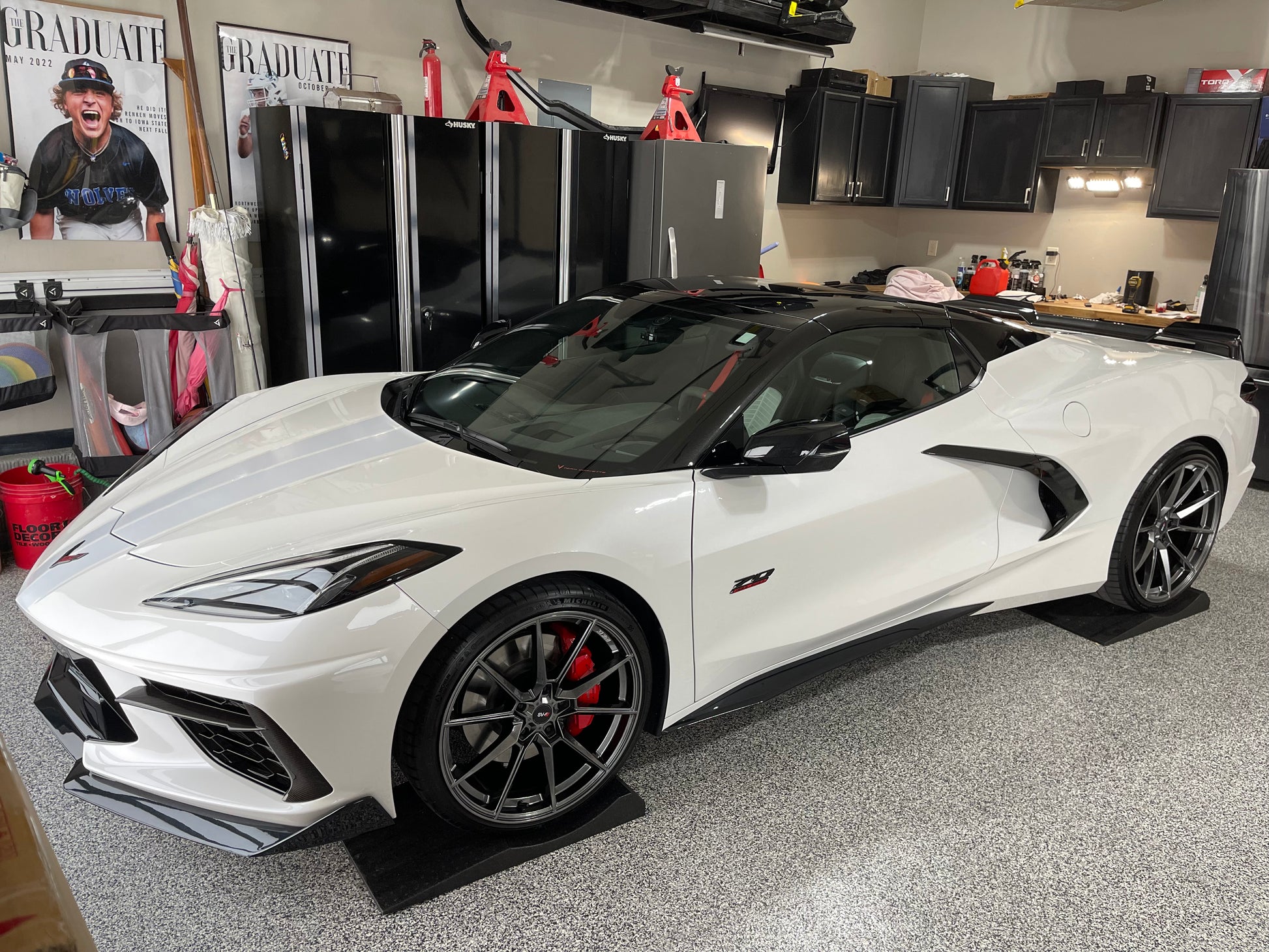 Brian Renkens 2023 Corvette Stingray 3LT in white-pearl-metallic-tri-coat