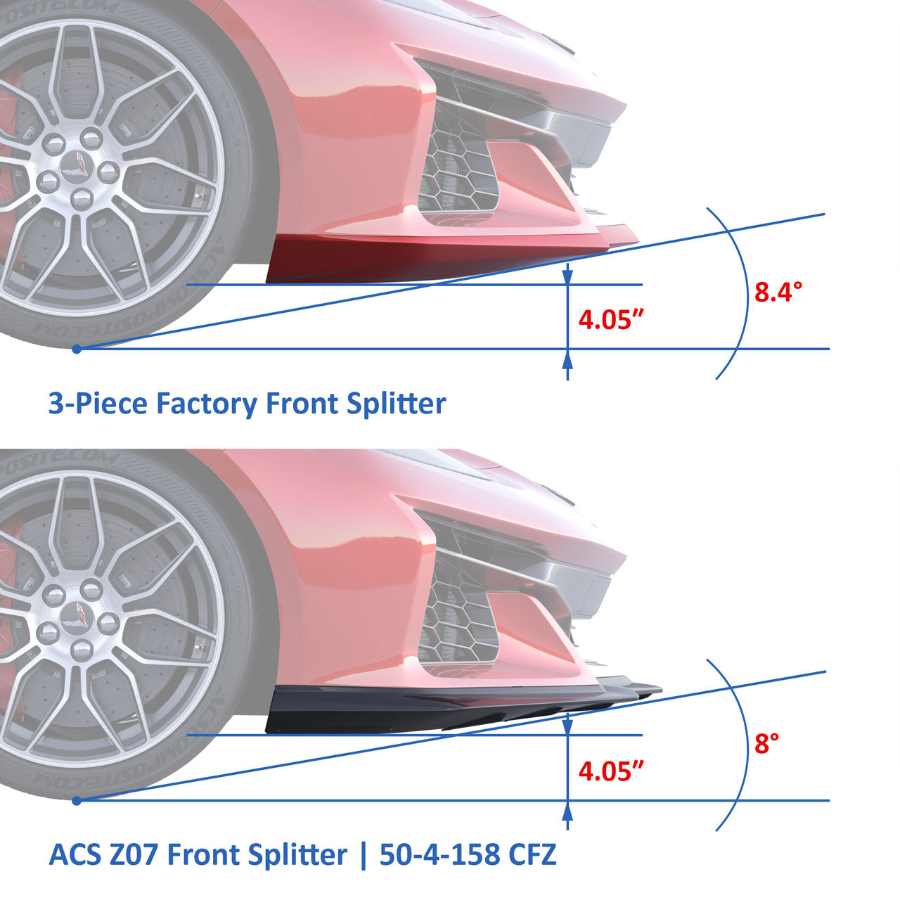 C8 Z06 Z07 E-Ray Front Splitter