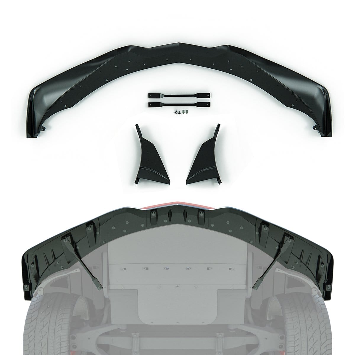 ACS Composite C7 ZR1 Front Splitter in Carbon Flash Metallic Black [45-4-215]CFZ[45-4-214] for Stingray, Grand Sport & Z06 Corvettes.