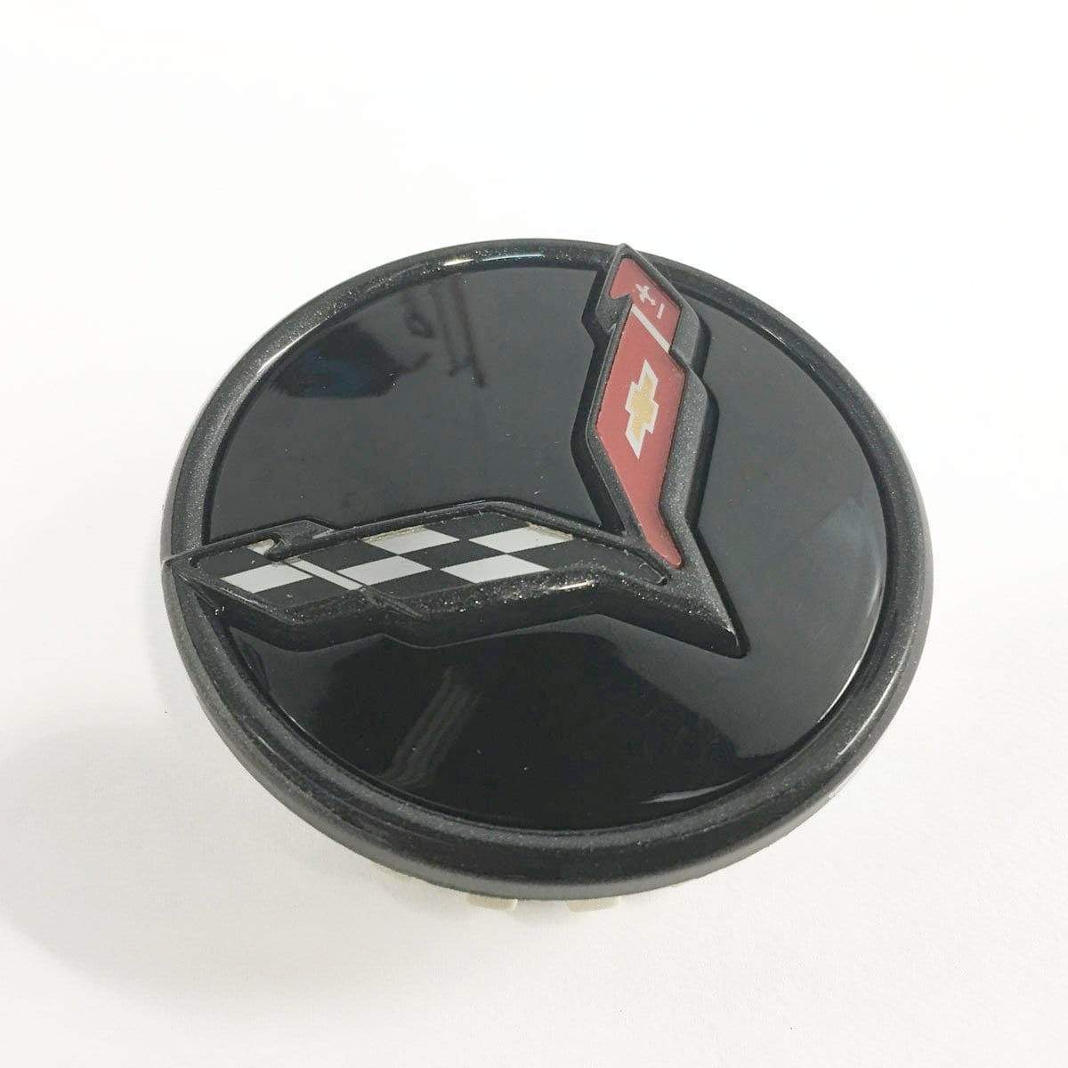 ACS Composite C7 CFZ Black Wheel Center Caps with Carbon Flash Black Trim Ring - SKU 45-4-175