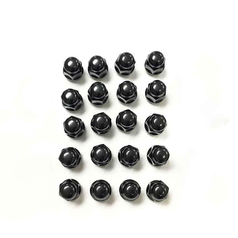 C7 Corvette Gloss Black Wheel Lug Nut Set for all four wheels, matches