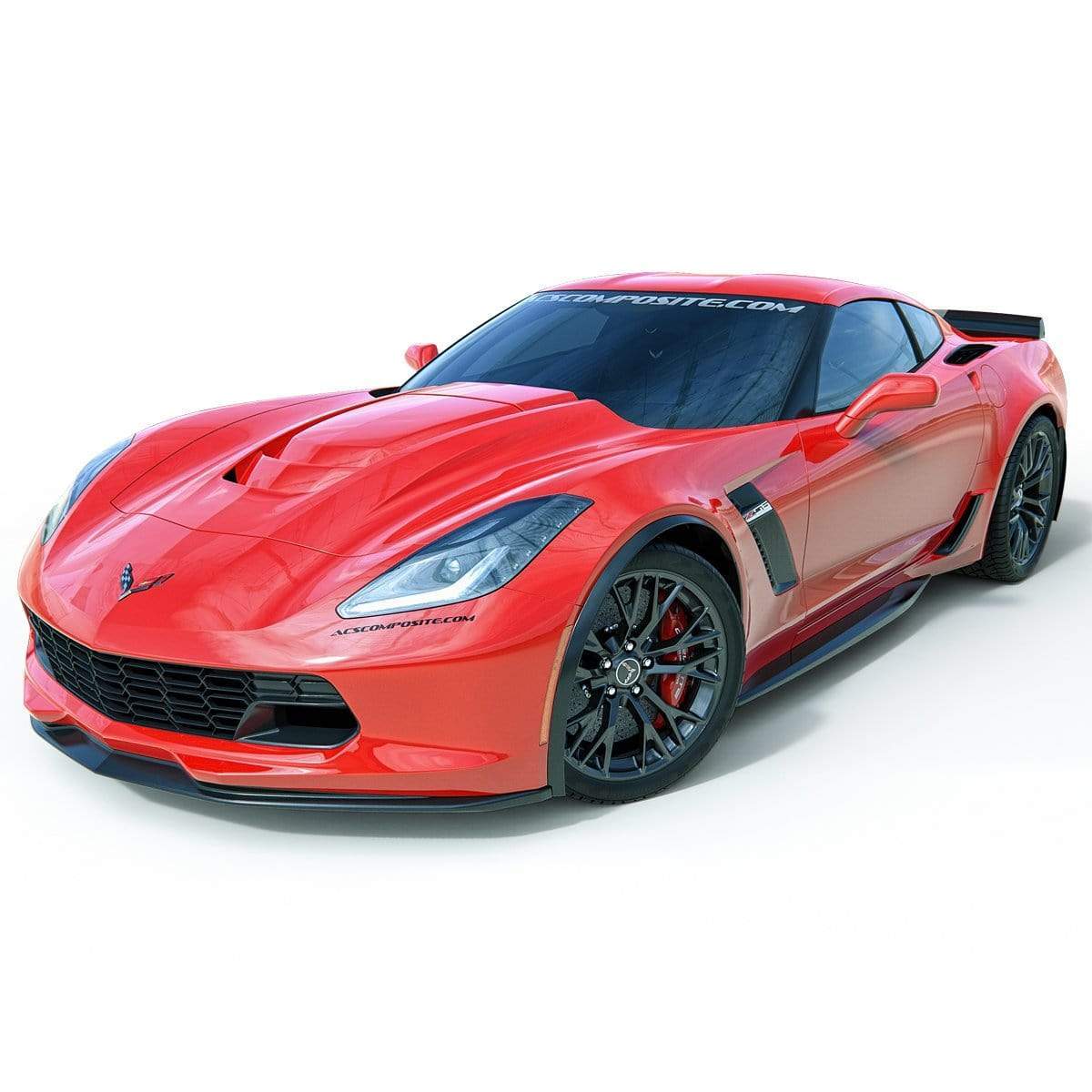 ACS Composite C7-ZR1 Hood for Chevrolet Corvette C7, SKU 45-4-203, in Fiber-Reinforced Polymer (FRP) with dual extractor system and improved cooling capacity.