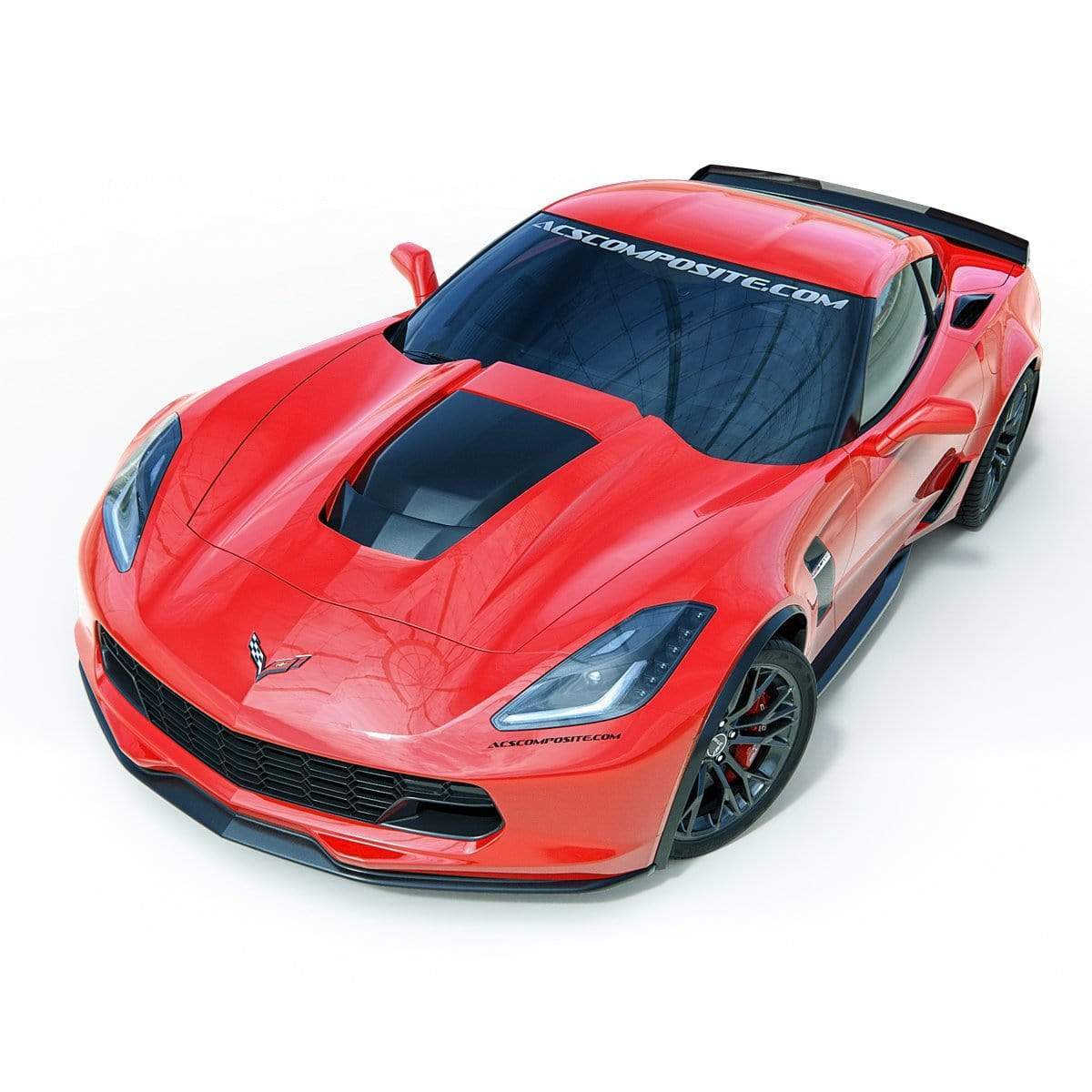 ACS Composite C7-ZR1 Hood for Corvette C7, SKU 45-4-203, with vented extractor system and improved cooling capacity.
