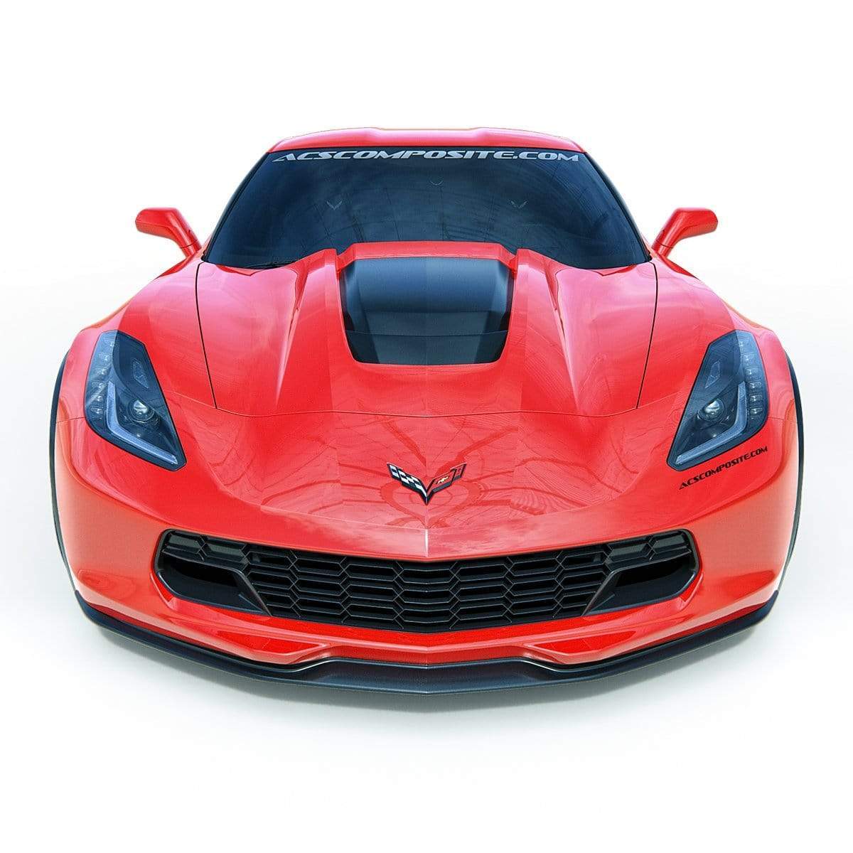 ACS Composite C7-ZR1 Hood for Chevrolet Corvette C7, SKU 45-4-203, with vented extractor system and improved cooling capacity.