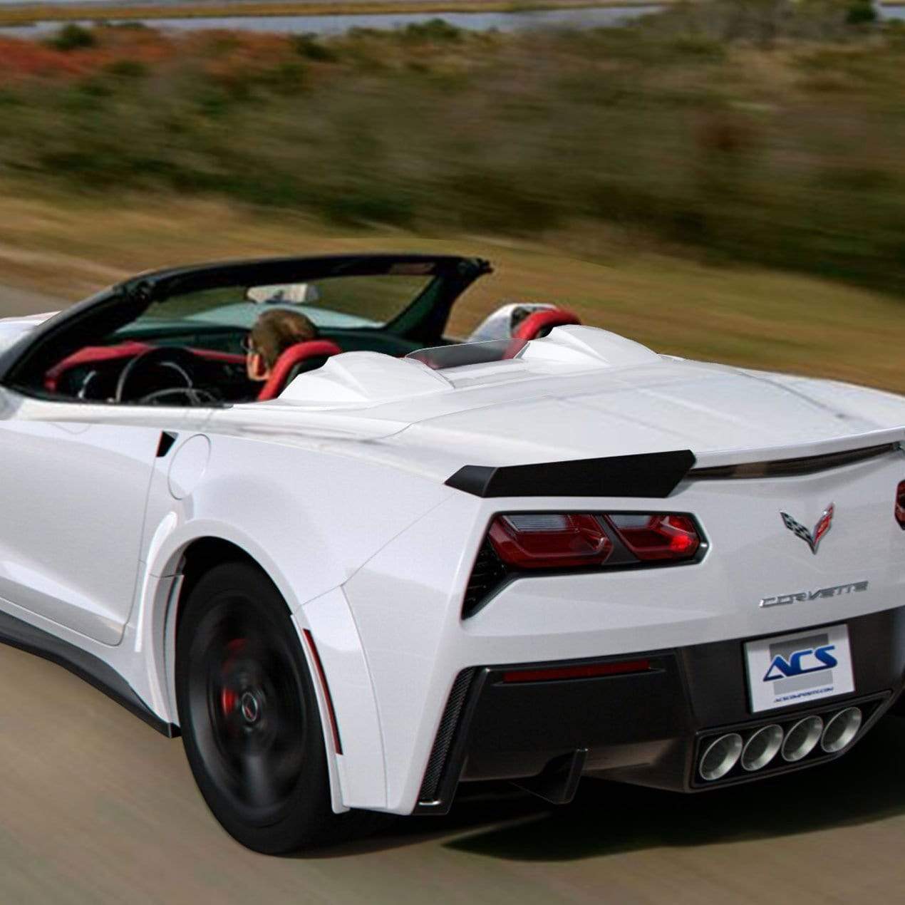 ACS Composite Convertible Rear Widebody Kit with Z06 Scoop for C7 Corvette Stingray Convertible, SKU 45-4-103 PRM.