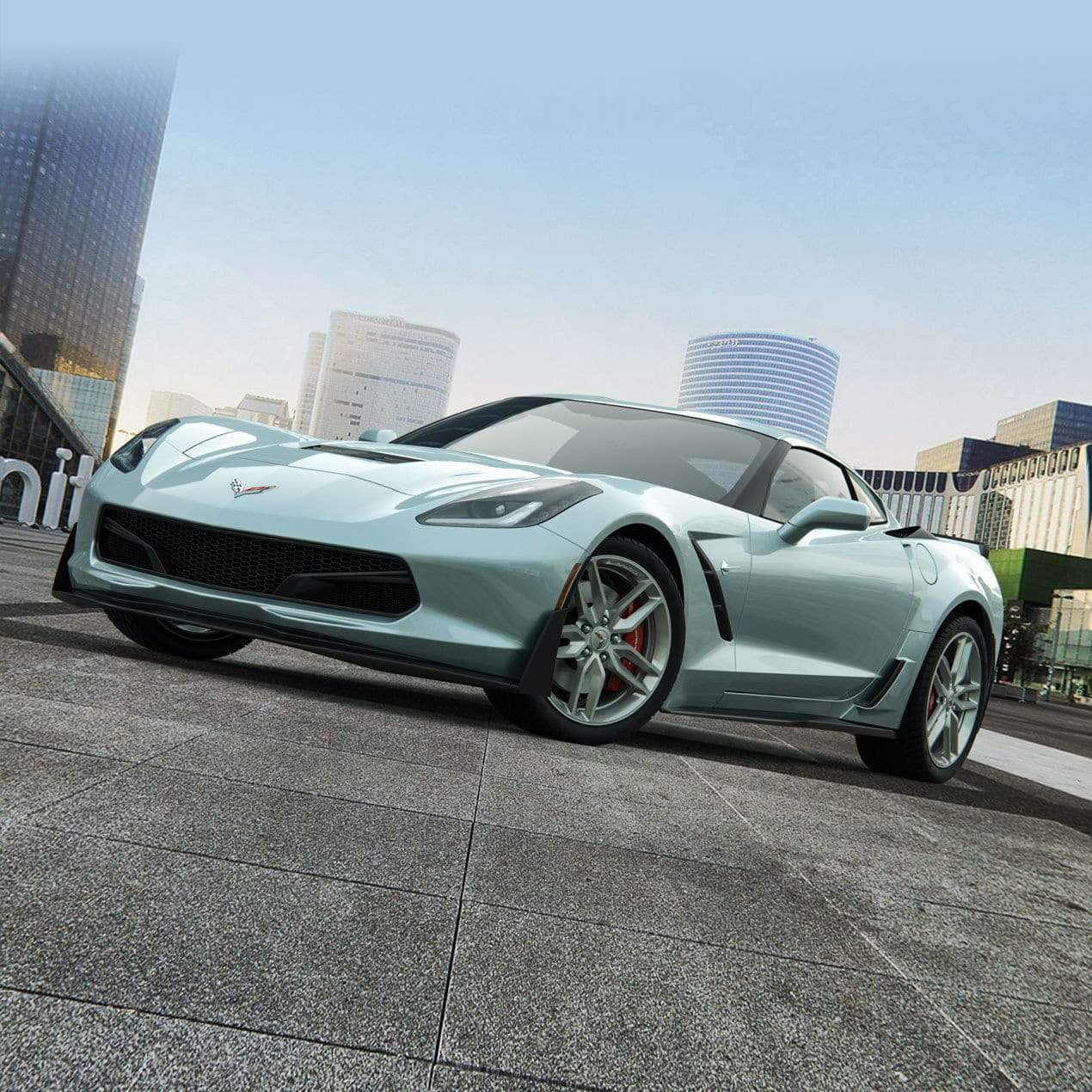ACS Composite C7 Corvette Stingray Coupe Rear Widebody Conversion Kit with Z06 Scoop, SKU 45-4-073.