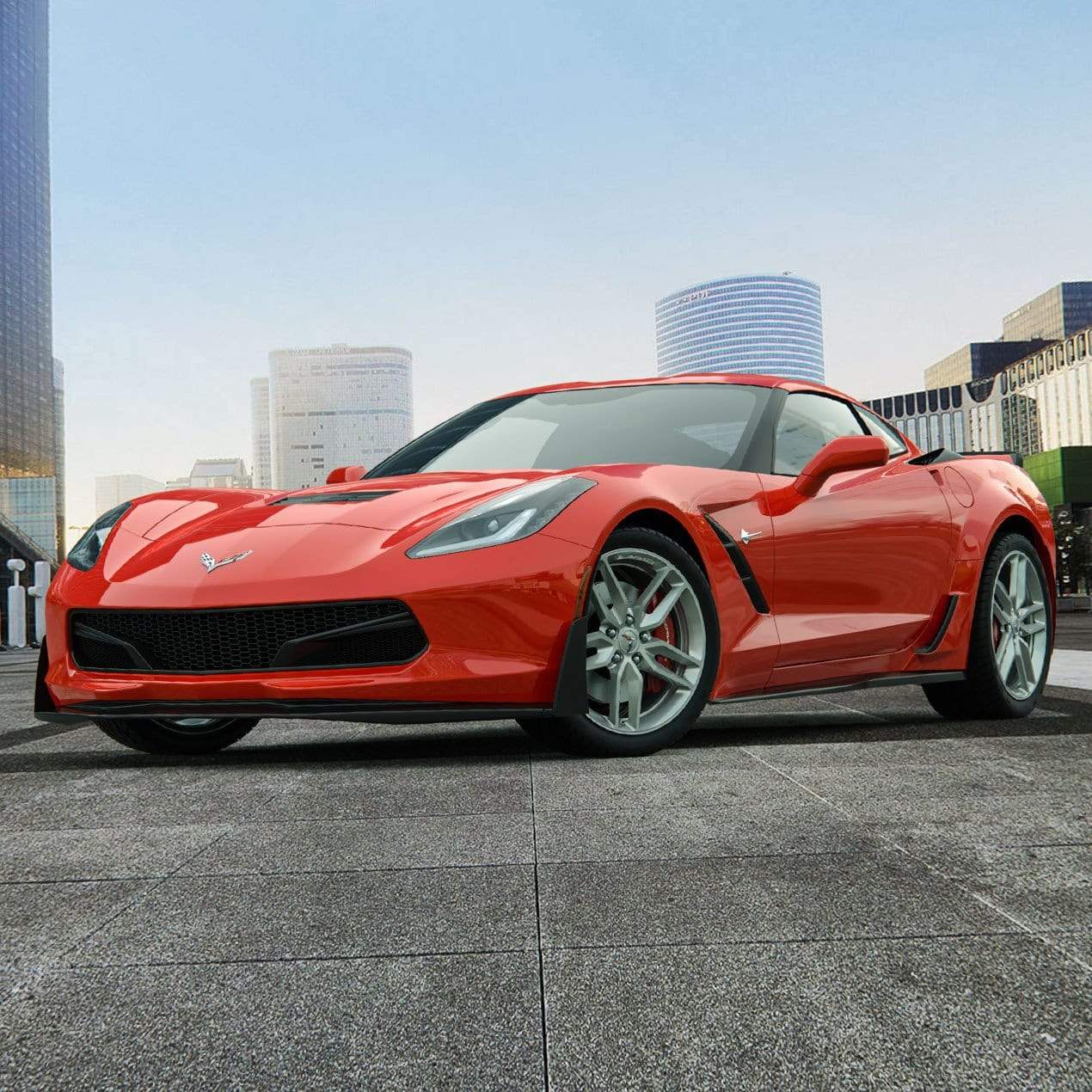 ACS Composite C7 Corvette Stingray Coupe Rear Widebody Conversion Kit with Z06 Scoop, SKU 45-4-073