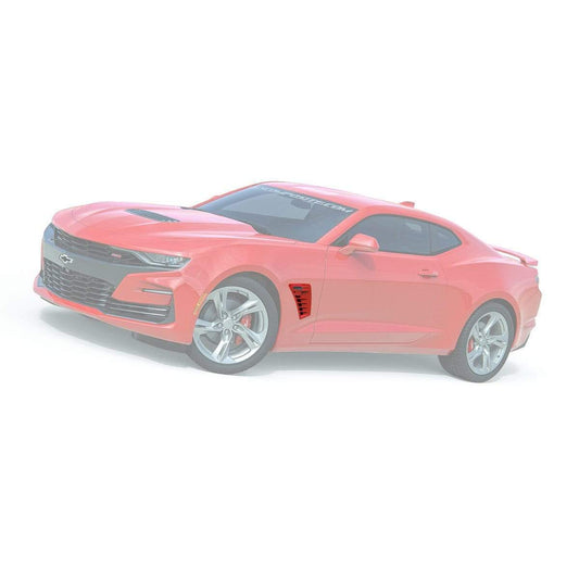 ACS Composite Fender Insert with LED Side Markers for Camaro 2016+ in Gloss Black (SKU: 48-4-017) - Improves airflow and safety while enhancing style.