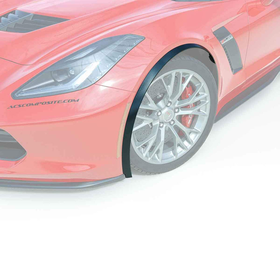ACS Composite Front Fender Extensions in Carbon Flash Metallic Black for C7 Corvette Z06 & Grand