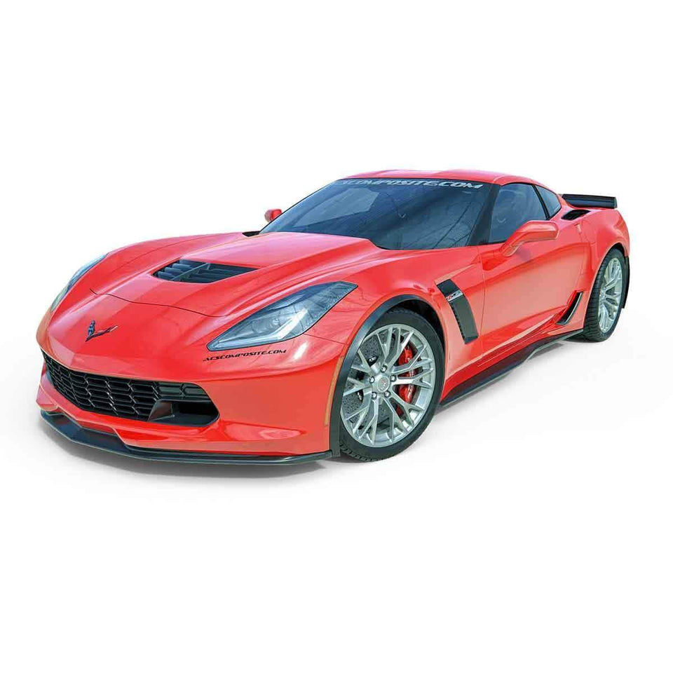 ACS Composite Front Fender Extensions in Carbon Flash Metallic Black for C7 Corvette Z06 & Grand