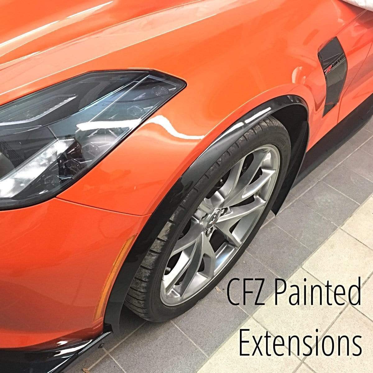 ACS Composite Front Fender Extensions in Carbon Flash Metallic Black for C7 Corvette Z06 & Grand Sport | SKU 45-4-207 CFZ Fender Flares
