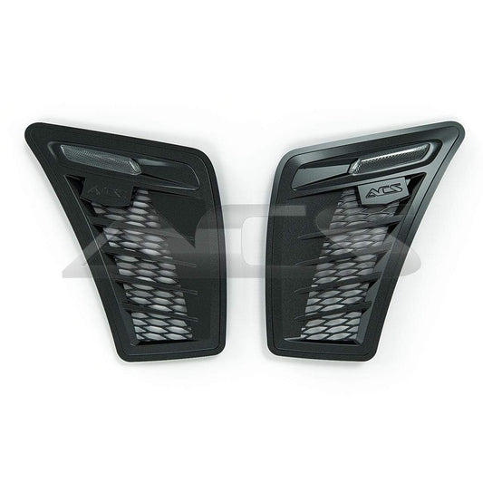 ACS Composite Gen5 Fender Insert w/LED for Camaro 2010-2015 [33-4-177]: Enhance airflow and safety with integrated LED side markers in raw plastic or gloss black finish.