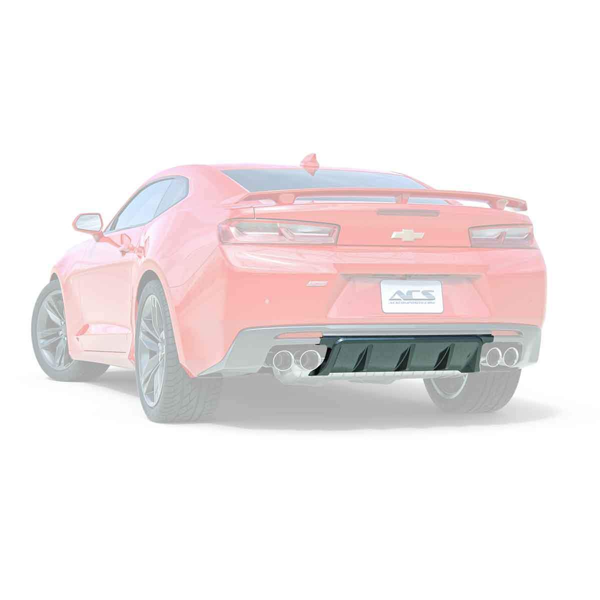 ACS Composite Gen6 Camaro Rear Diffuser in Gloss Black [48-4-045]GBA - Improves aerodynamics and complements quad exhaust systems. Easy to install with trimming template and instructions included.