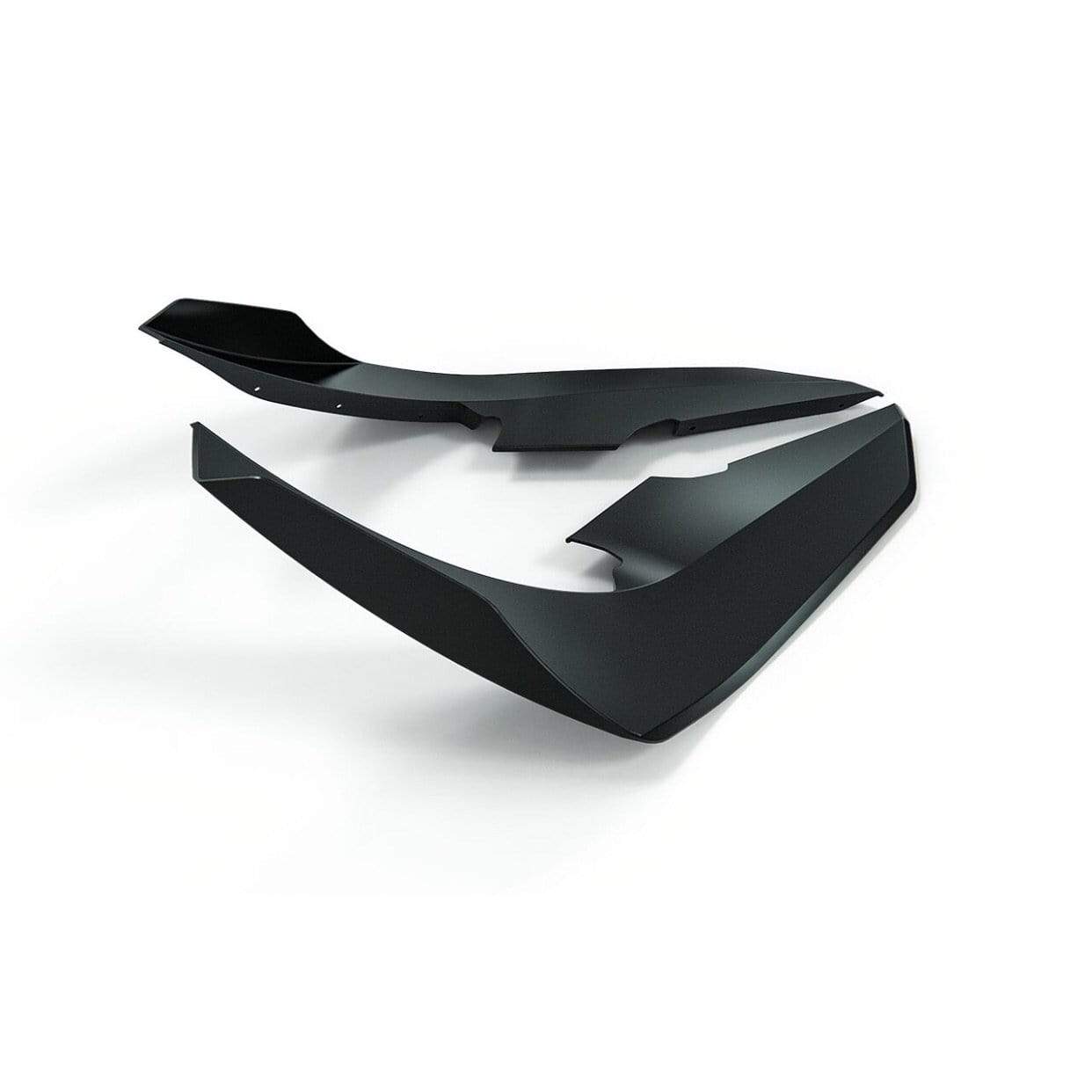 ACS Composite SS Canards for Camaro 2016-2018 [48-4-085]1LE - Front View of Gloss Black Canards with Integrated Side Winglets.
