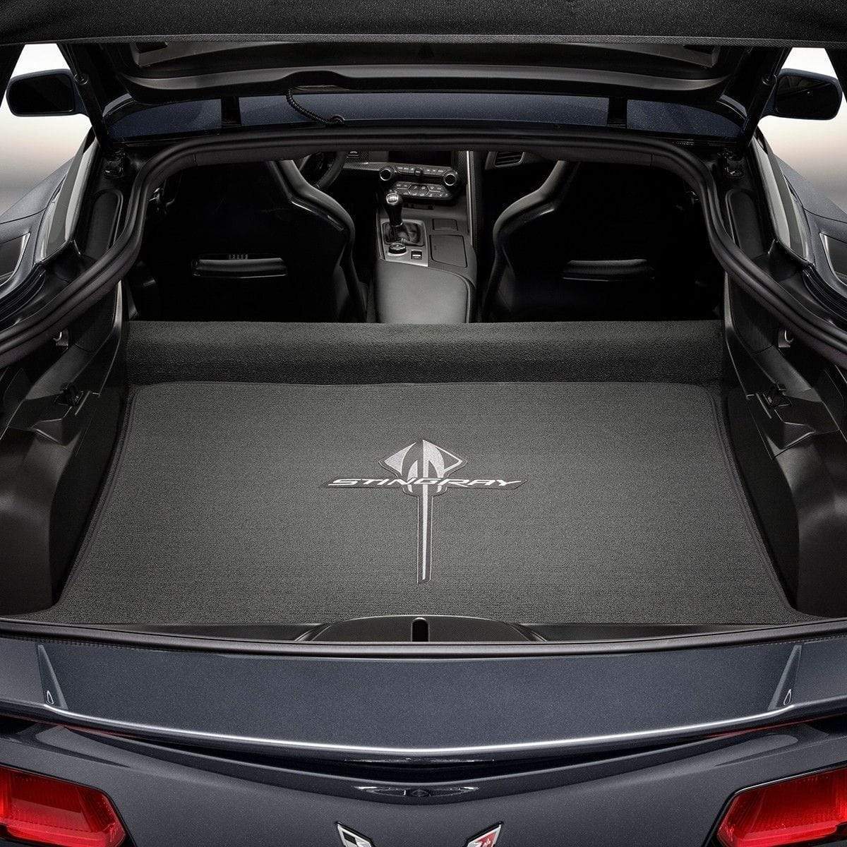 Jet Black Stingray Logo Floor Mats for C7 Corvette (SKU: 45-4-229) - Genuine Chevrolet Accessory to Protect Interior