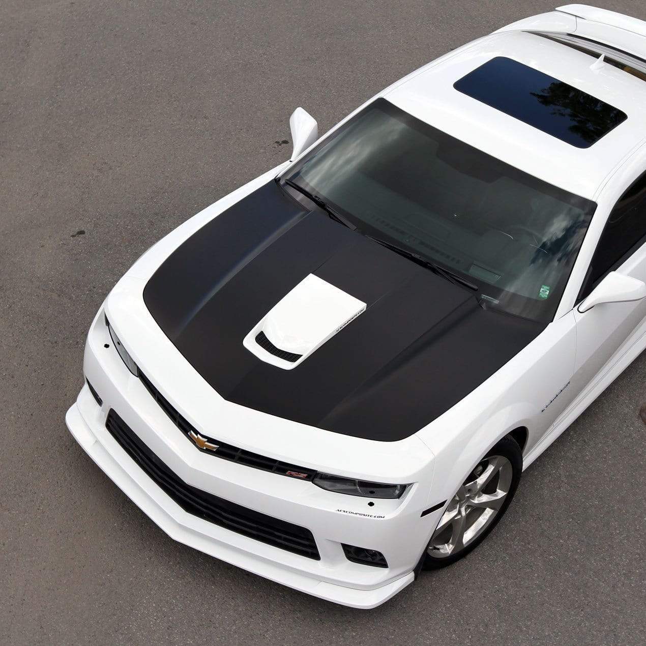 ACS-T4 Splitter for Camaro 2014-2015 SS in Satin Black (SKU: 46-4-001) enhances airflow and aggressive style.