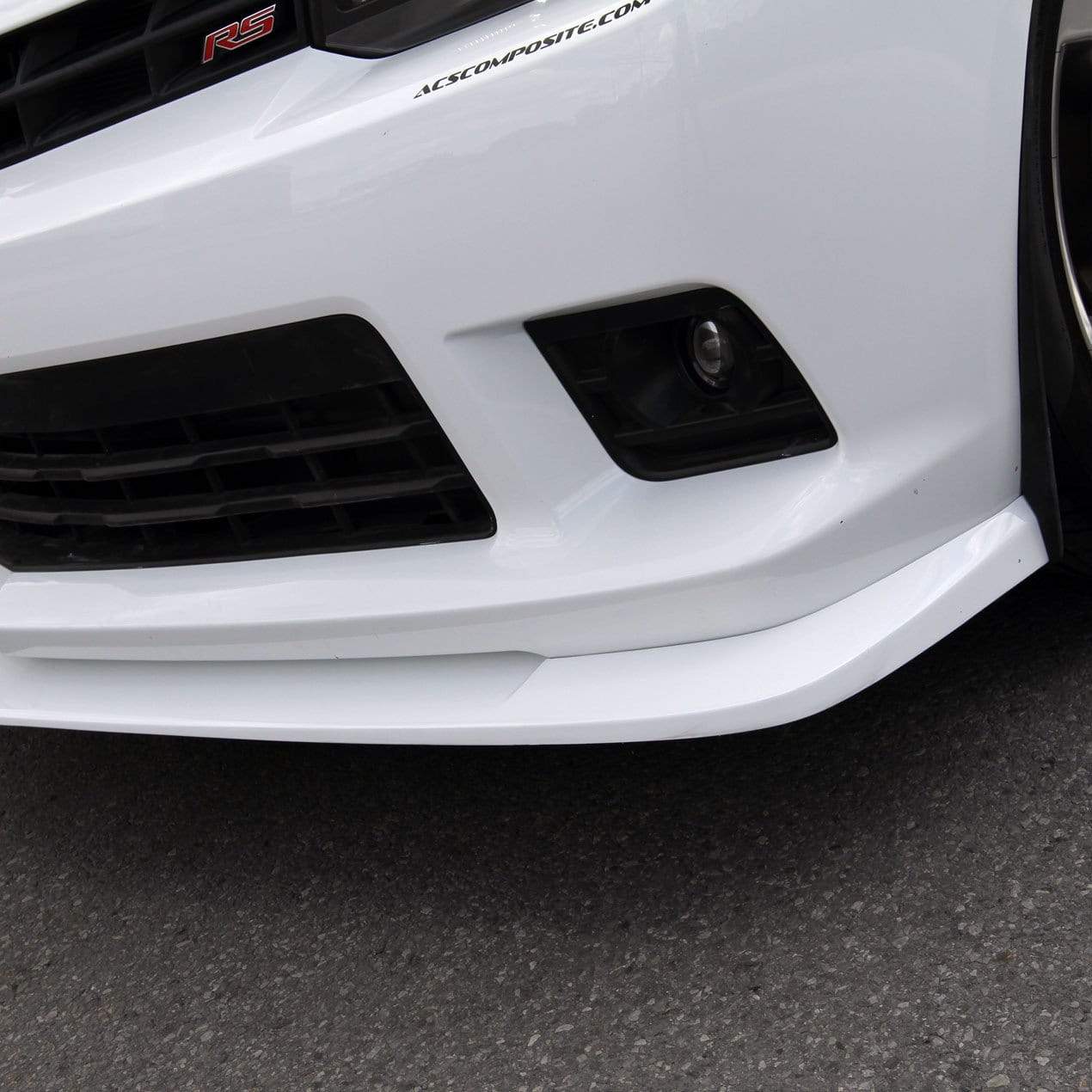 ACS-T4 Splitter for Camaro 2014-2015 SS in Satin Black (SKU: 46-4-001) enhances airflow and style without affecting ride height.