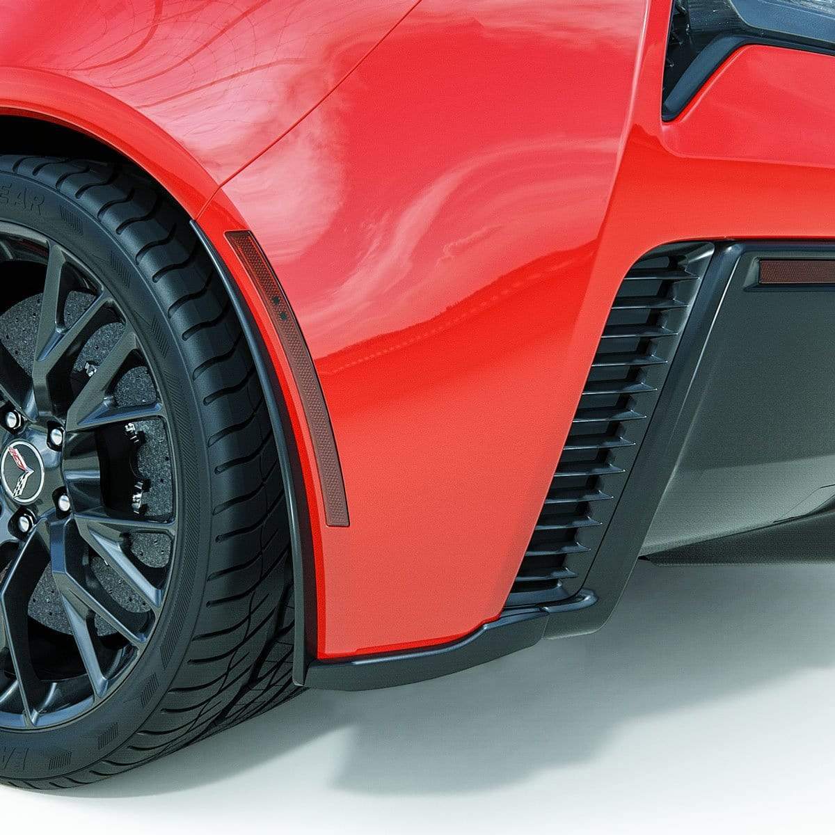 ACS Composite C7 Rear Fascia Extensions in Carbon Flash Metallic Black for ZR1, Z06, Grand Sport & Stingray Corvette (SKU: 45-4-183 CFZ) - Protects and enhances the rear fascia.